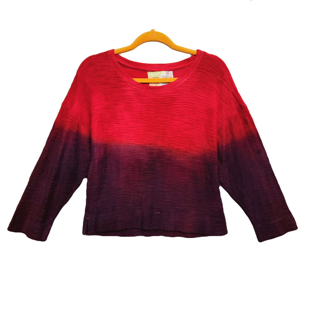 Long sleeve crew neck sweater maroon purple extra small